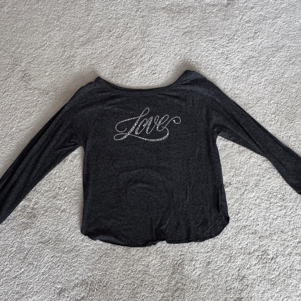 Long Sleeve Top with Rhinestone Detail
